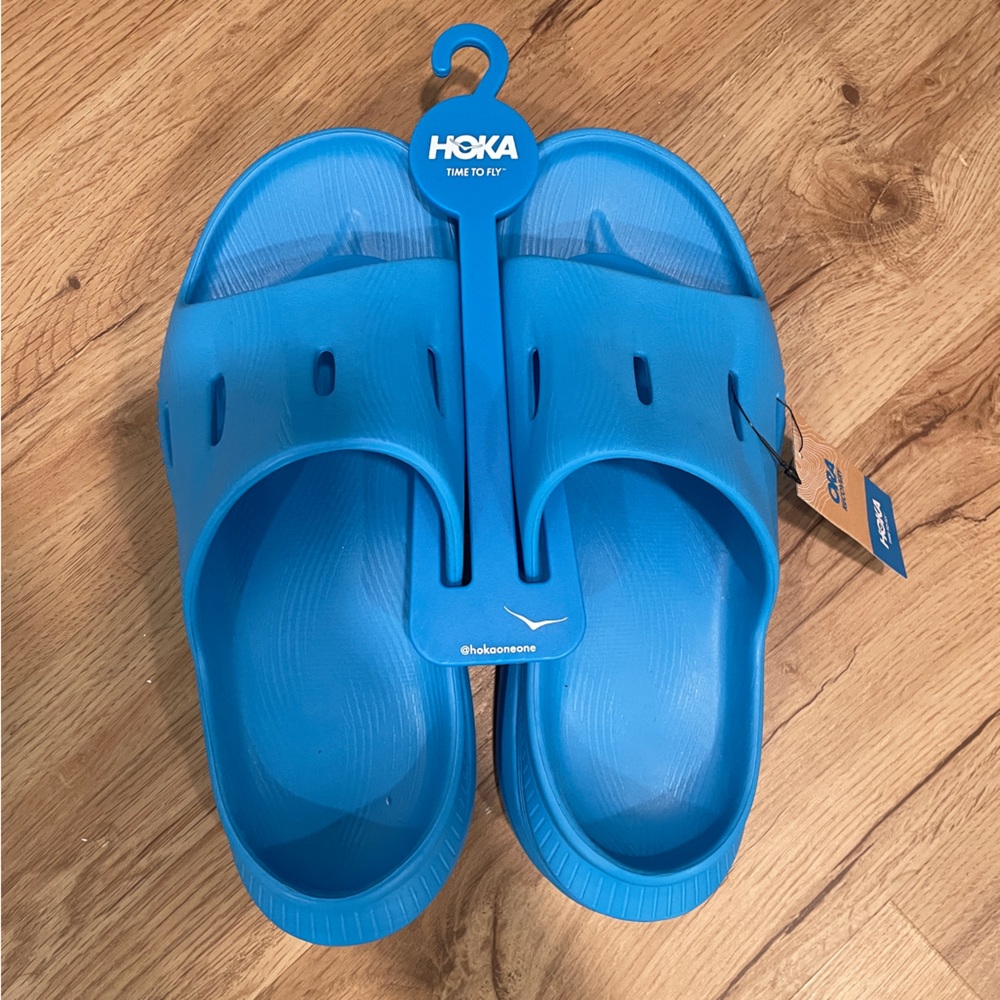 Hoka Vibrant Blue Ora Recovery Slides